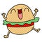 comic book style quirky cartoon happy veggie burger