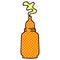 comic book style quirky cartoon mustard bottle