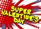 Comic book Super Valentine`s Day greeting card