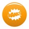 Comic boom bang icon vector orange