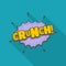 Comic boom crunch icon, flat style