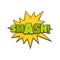 Comic boom smash icon, flat style