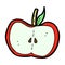 comic cartoon apple half