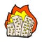 comic cartoon burning buildings