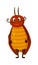 Comic cartoon cockroach mascot isolated on white