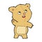 comic cartoon cute waving teddy bear