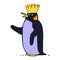 comic cartoon emperor penguin waving