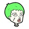 comic cartoon female zombie head