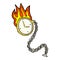 comic cartoon flaming watch