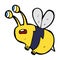 comic cartoon frightened bee