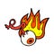 comic cartoon gross flaming eyeball