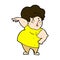comic cartoon happy overweight lady