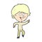 comic cartoon happy pointing man