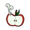 comic cartoon juicy apple half