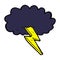 comic cartoon lightning bolt and cloud