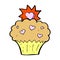 comic cartoon love heart cupcake