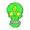 comic cartoon mystic skull