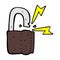 comic cartoon padlock symbol