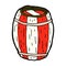 comic cartoon painted barrel