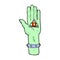 comic cartoon spooky hand symbol