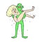 comic cartoon swamp monster carrying woman in bikini
