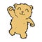 comic cartoon waving teddy bear