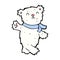 comic cartoon waving teddy polar bear