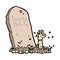 comic cartoon zombie rising from grave