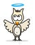 Comic character small owl with blue halo