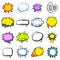 Comic Colorful Explosion Speech Bubbles Set