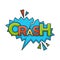 Comic crash speech bubble cloud explode cartoon vector icon