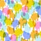 Comic dripping blots background in pop art, graffiti style. Funky paint drips, stains, drops seamless pattern