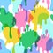 Comic dripping blots background in pop art, graffiti style. Funky paint drips, stains, drops seamless pattern