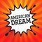 Comic explosion with text America Dream