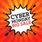 Comic explosion with text Cyber Monday, Big Sale