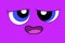 Comic face design on purple background