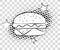 Comic Hamburger with halftone shadows. Fast food background pop art retro style. Vector illustration eps 10 on