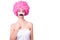 Comic image with female / women / adult with pink wig