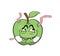 Comic internet meme illustration of Apple with worms