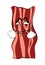 Comic internet meme illustration of bacon