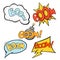 Comic sound speech bubbles with Boom lettering