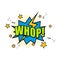 Comic speech bubble element with whop sign