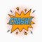 Comic speech bubble with emotions - CRASH. Cartoon sketch of dialog effects in pop art style on dots halftone background. Vector.