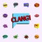 Comic speech bubble with expression text clang icon. comic icons universal set for web and mobile