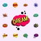 Comic speech bubble with expression text dream icon. comic icons universal set for web and mobile