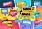 Comic speech bubbles. Cartoon pop art clouds comics page boom bang splash explosion sticker text cloud shape balloon