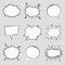 Comic speech bubbles set. Cartoon empty dialog elements in pop art style. Vector.