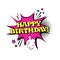 Comic Speech Chat Bubble Pop Art Style Happy Birthday Expression Text Icon