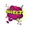 Comic Speech Chat Bubble Pop Art Style Sweet Expression Text Icon