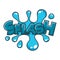 Comic splash water speech bubble cloud explode cartoon vector icon